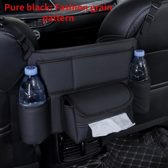 Car Seat Middle Hanger Storage Bag Leather Auto Handbag Holder
